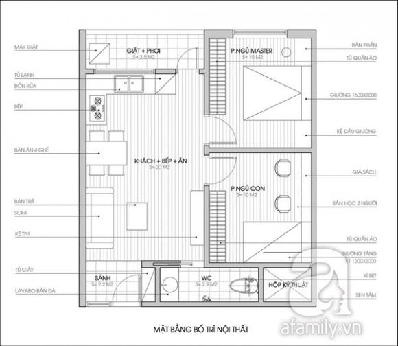 Thiết kế nhà,cải tạo phòng đẹp,cải tạo thêm phòng cho căn hộ 54m2
