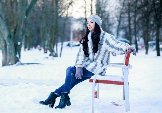 Thúy Hằng, Thúy Hằng giữa trời tuyết, Thúy Hằng ở Moscow, Thúy Hằng 2014, Thúy Hằng ảnh đẹp, sao Việt