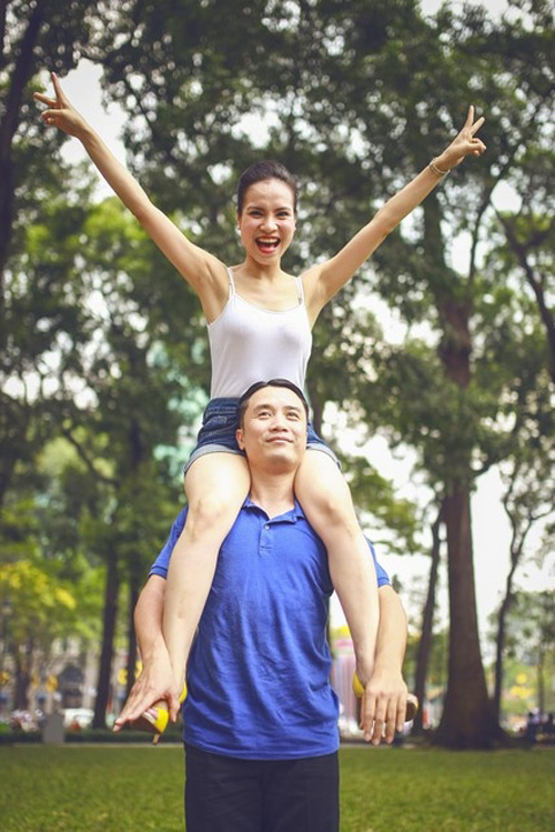 sao Việt, Kiện tướng Dancesport Hồng Việt, Bước nhảy hoàn vũ 2015, giám khảo Bước nhảy hoàn vũ tình tứ bên vợ, Kiện tướng dancesport  Thu Trang