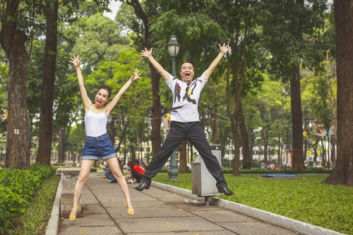 sao Việt, Kiện tướng Dancesport Hồng Việt, Bước nhảy hoàn vũ 2015, giám khảo Bước nhảy hoàn vũ tình tứ bên vợ, Kiện tướng dancesport  Thu Trang