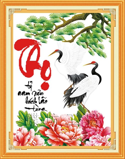Tranh thêu chữ thập thư pháp, Tranh Thư pháp, Tư vấn phong thủy, Bí quyết phong thủy