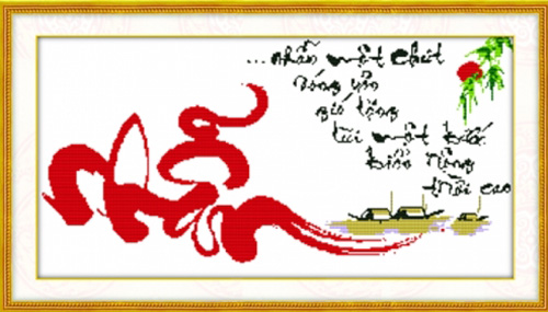 Tranh thêu chữ thập thư pháp, Tranh Thư pháp, Tư vấn phong thủy, Bí quyết phong thủy