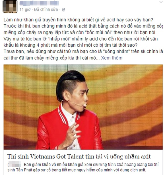 vietnam's got talent 2014, tìm kiếm tài năng Việt, uống nhầm axit