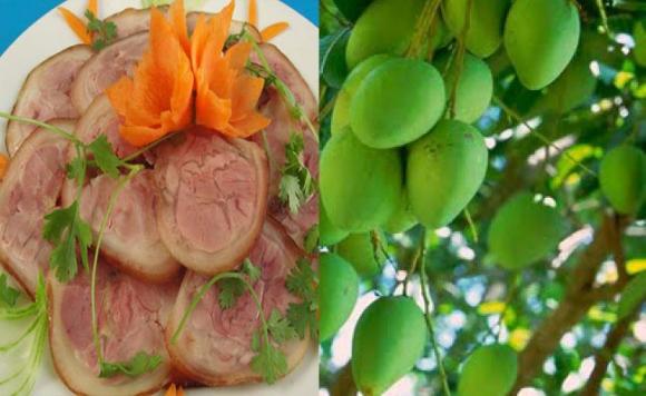Chân giò hun khói cuộn xoài xanh, Cách làm chân giò hun khói cuộn xoài xanh, Món ăn ngon