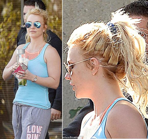 Britney Spear lộ tóc xấu, Britney Spear tóc thảm họa, Britney Spear ăn mặc xấu