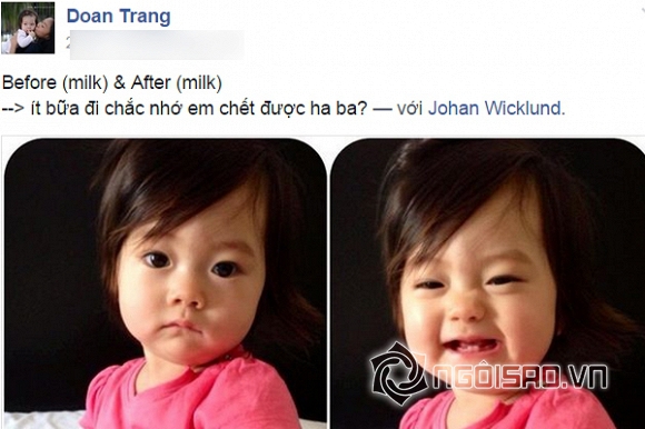 Bé Sol,con gái Đoan Trang,Đoan Trang,con gái Đoan Trang moc răng