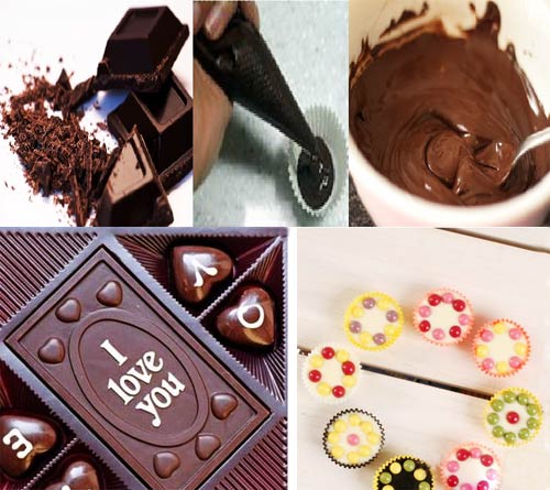 socola, làm sôcôla, làm chocolate, làm socola cho Valentine, tự làm socola Valentine, quà valentine