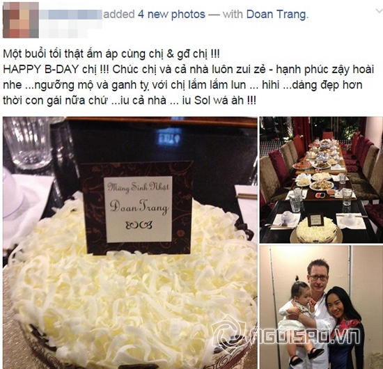 Đoan Trang, Đoan Trang sinh nhật, Đoan Trang gia đình, Đoan Trang tổ chức sinh nhật, sao Việt