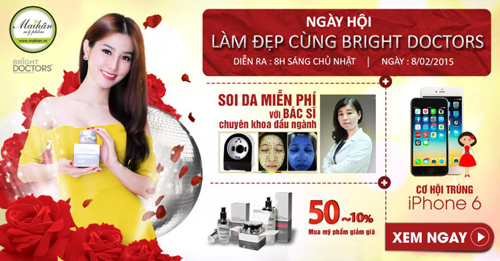 Ngày hội làm đẹp, Bright Doctors, Soi da miễn phí, Mua mỹ phẩm giá 0 đồng