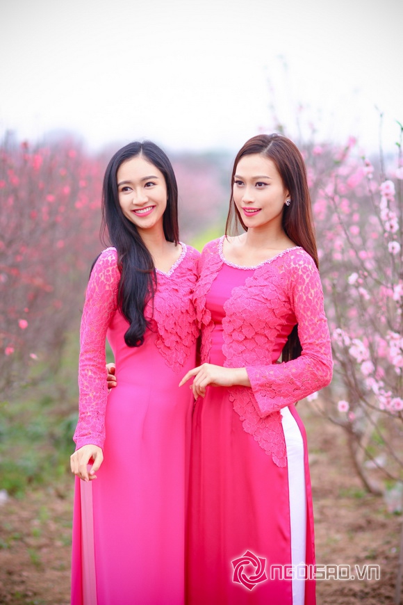 Sao việt,sao viet,á hậu đại dương vân quỳnh,á hậu đại dương hà thu,vân quỳnh hà thu diện áo dài