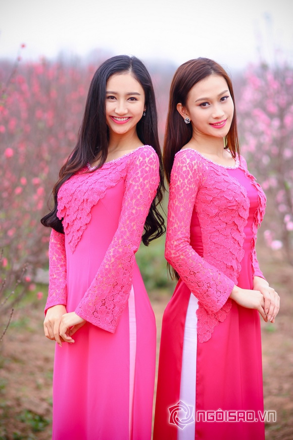 Sao việt,sao viet,á hậu đại dương vân quỳnh,á hậu đại dương hà thu,vân quỳnh hà thu diện áo dài