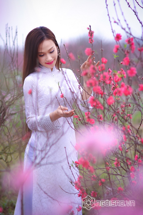 Sao việt,sao viet,á hậu đại dương vân quỳnh,á hậu đại dương hà thu,vân quỳnh hà thu diện áo dài