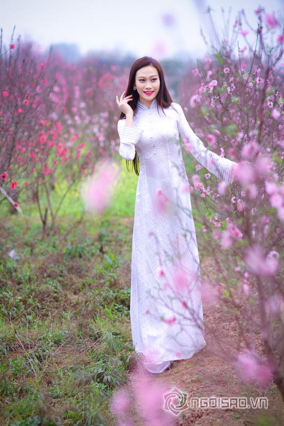 Sao việt,sao viet,á hậu đại dương vân quỳnh,á hậu đại dương hà thu,vân quỳnh hà thu diện áo dài