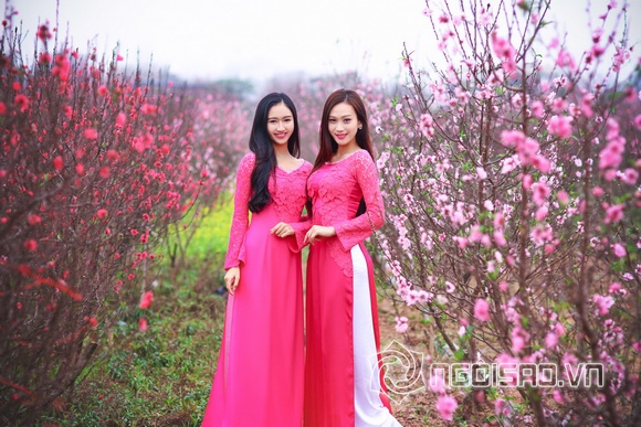 Sao việt,sao viet,á hậu đại dương vân quỳnh,á hậu đại dương hà thu,vân quỳnh hà thu diện áo dài