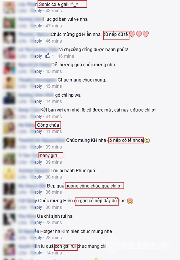 Kim Hiền, Sonic, sao Việt mang bầu, sao Việt sinh con gái, sao Việt, sao Việt