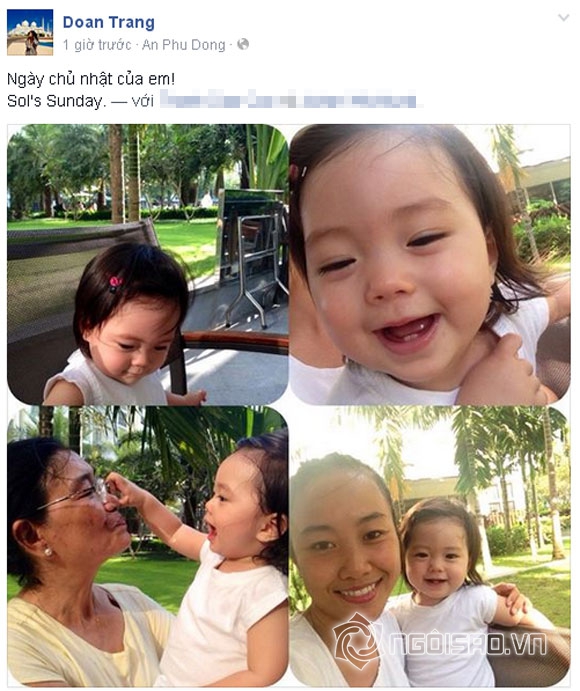 bé Sol nhà Đoan Trang,con gái Đoan Trang,bé Sol dễ thương