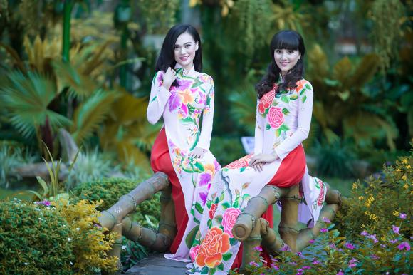 Cao Thùy Linh,Thái Tú Anh,Hoa hậu Quốc tế,Cao Thùy Linh diện áo dài