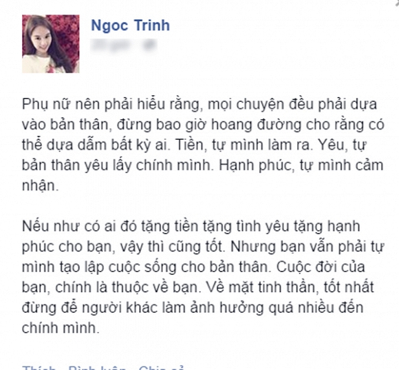 Ngoc Trinh,Ngoc Trinh phat ngon,Ngoc Trinh song dua vao bạn trai,ban trai Ngoc Trinh,sao Viet