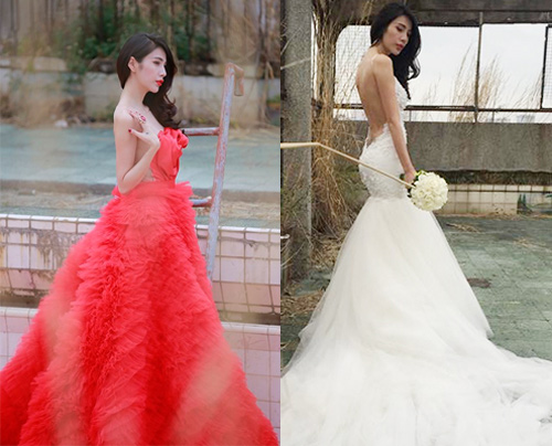 Váy cưới sao việt, Thủy Tiên, Lê Thúy, Quỳnh Nga, Ngân Khánh