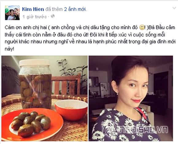 Kim Hiền,Kim Hiền được gia đình chồng quan tâm,Kim Hiền mang thai
