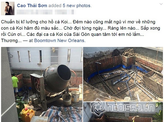 Cao Thái Sơn, Cao Thái Sơn khoe bể cá, Cao Thái Sơn xây bể cá mới, Cao Thái Sơn 2015