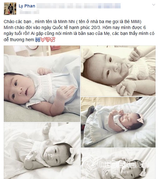 Phan Thị Lý,Phan Thị Lý khoe con gái,con gái mới sinh của Phan Thị Lý,bé Minh Nhi