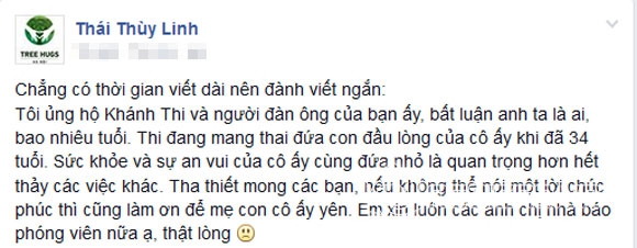 chuyện tình Khánh Thi,sao Việt lên tiếng ủng hộ Khánh Thi,Phan Hiển,Khánh Thi mang thai