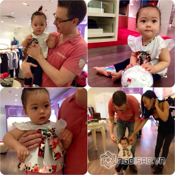 con gái Đoan Trang,bé Sol,Đoan Trang,con gái Đoan Trang đi bơi