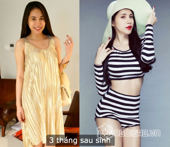 sao Viet sau sinh, my nhan Viet sau sinh, sao Viet lay lai dang sau sinh, Thuy Tien, Ha Ho