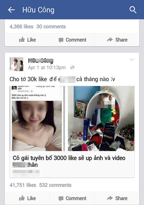 nữ sinh xin 3000like, hotgirl xin 3000like,Mai Phương Vy, thảm họa khoe thân trên facebook, co gai xin like, Thảm hoạ của VPOP