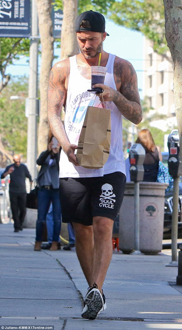 David Beckham,Beckham cực ngầu,Beckham mặc đồ thể thao,Beckham thân hình đẹp