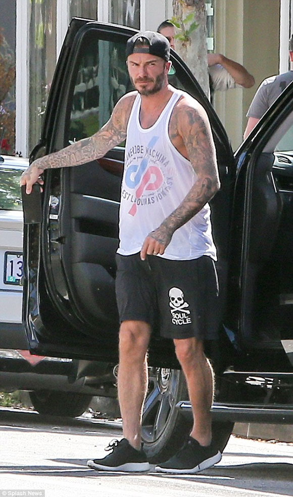 David Beckham,Beckham cực ngầu,Beckham mặc đồ thể thao,Beckham thân hình đẹp