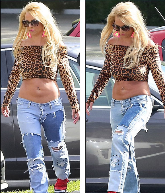 Britney Spears,Britney Spears vòng hai nhăn nheo,vòng hai mỡ thừa của Britney Spears,Britney Spears kém săn chắc