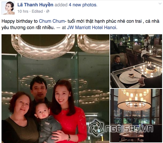 Lã Thanh Huyền, con trai Lã Thanh Huyền, sinh nhật con trai Lã Thanh Huyền, Lã Thanh Huyền làm sinh nhật cho con