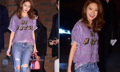 Soo Young,Soo Young đôi chân ngọc ngà,Soo Young khoe cặp đôi thon thả,Soo Young ở sân bay,sao hàn,sao hàn cặp đùi mật ong