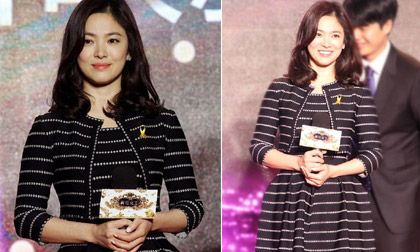 Song Hye Kyo,Song Hye Kyo khoe da căng mịn,Song Hye Kyo duyên dáng,Song Hye Kyo mặc váy xanh pastel,Song Hye Kyo tỏa sáng trước ống kính,Song Hye Kyo đẹp trong trẻo,sao Hàn