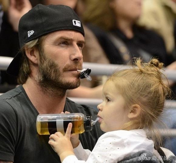 David beckham, David beckham và con gái, David beckham và Happer