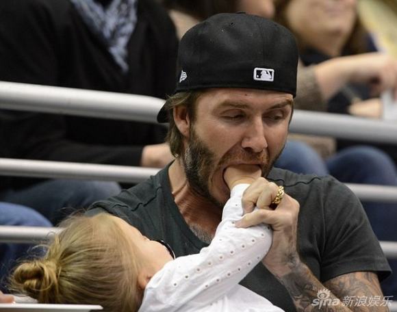 David beckham, David beckham và con gái, David beckham và Happer
