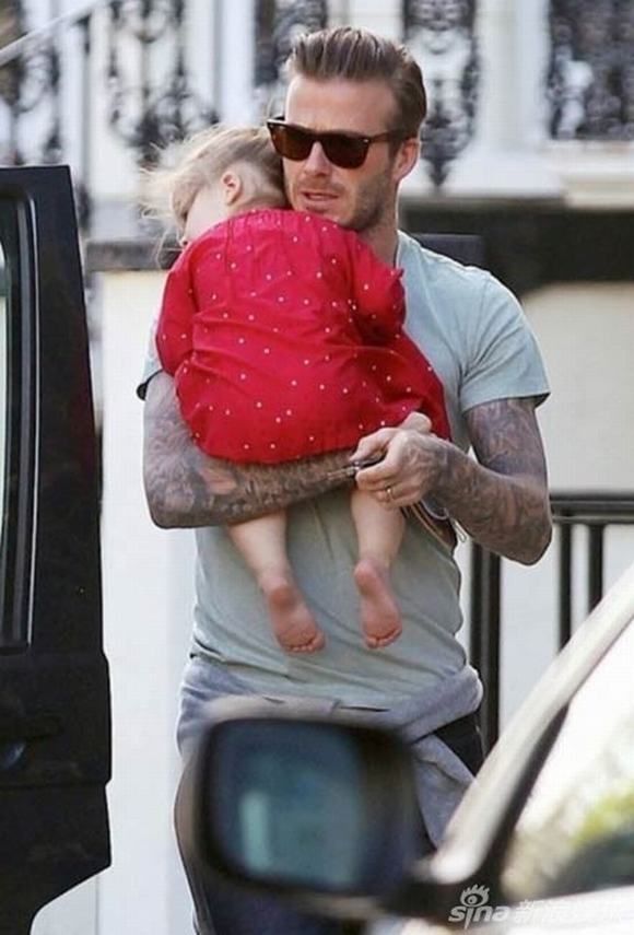 David beckham, David beckham và con gái, David beckham và Happer