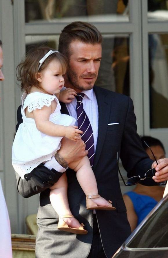 David beckham, David beckham và con gái, David beckham và Happer