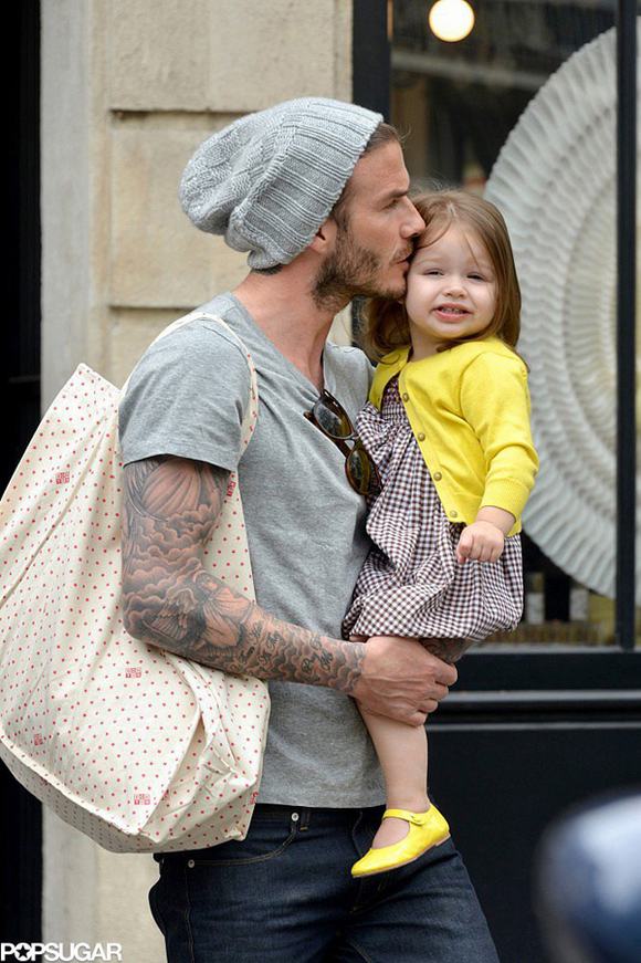 David beckham, David beckham và con gái, David beckham và Happer