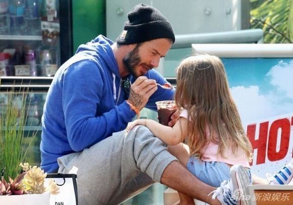David beckham, David beckham và con gái, David beckham và Happer