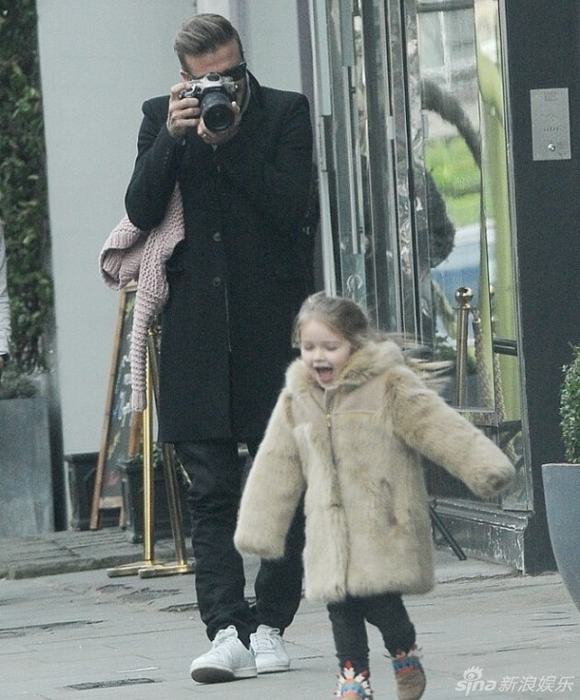 David beckham, David beckham và con gái, David beckham và Happer