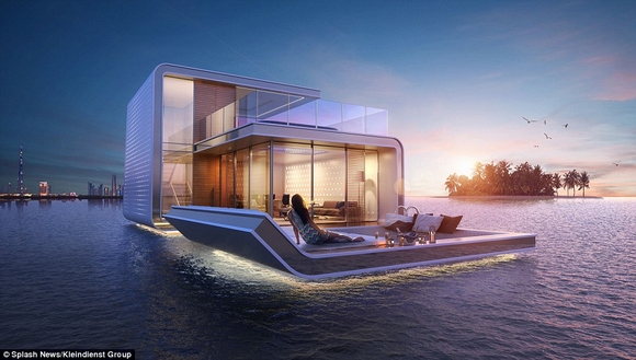 Biệt thự nổi, Biệt thự nổi giữa biển, Biệt thự nổi ở Dubai, Biệt thự, nhà đẹp, tin ngoi sao