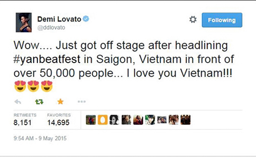 Demi Lovato, Demi Lovato tại Việt Nam, Tin sao việt, Tin sao viet