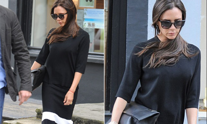 Victoria Beckham,Victoria diện váy sặc sỡ,Victoria diện váy xẻ,Victoria gợi cảm