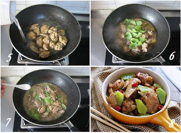 Cánh gà om thân rau diếp, món ngon, vào bếp, nấu ăn, tin ngôi sao