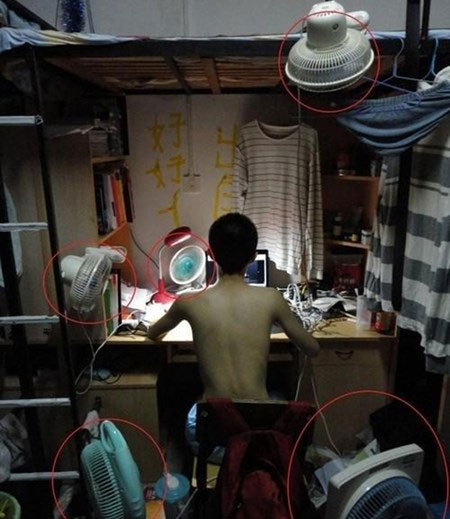 cách chống nóng tự chế,cách chống nóng của sinh viên,ảnh chống nóng hài hước,sinh viên bá đạo
