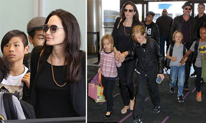 Angelina Jolie,Angelina Jolie và Brad Pitt,Angelina Jolie và Brad Pitt đưa con đi mua sắm,Pax Thiên,con trai nuôi gốc Việt Pax Thiên