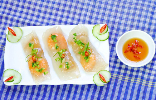bánh bột lọc nhân tôm thịt,cách làm bánh bột lọc,món ăn vặt ngon,món ăn với tôm thịt